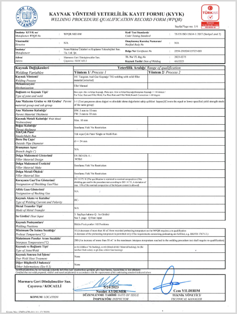 Neon Makina Sertifika 6